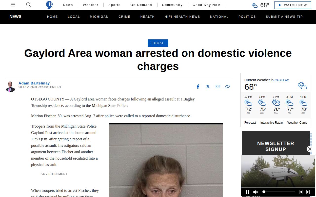 Otsego County local arrest-news record source example
